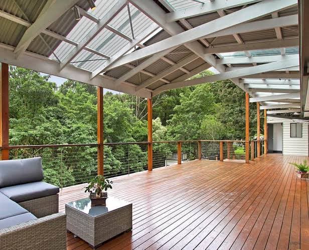 Finished hardwood deck
