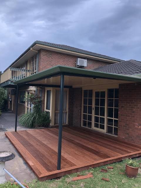 Attached pergola with cafe blinds, Casey