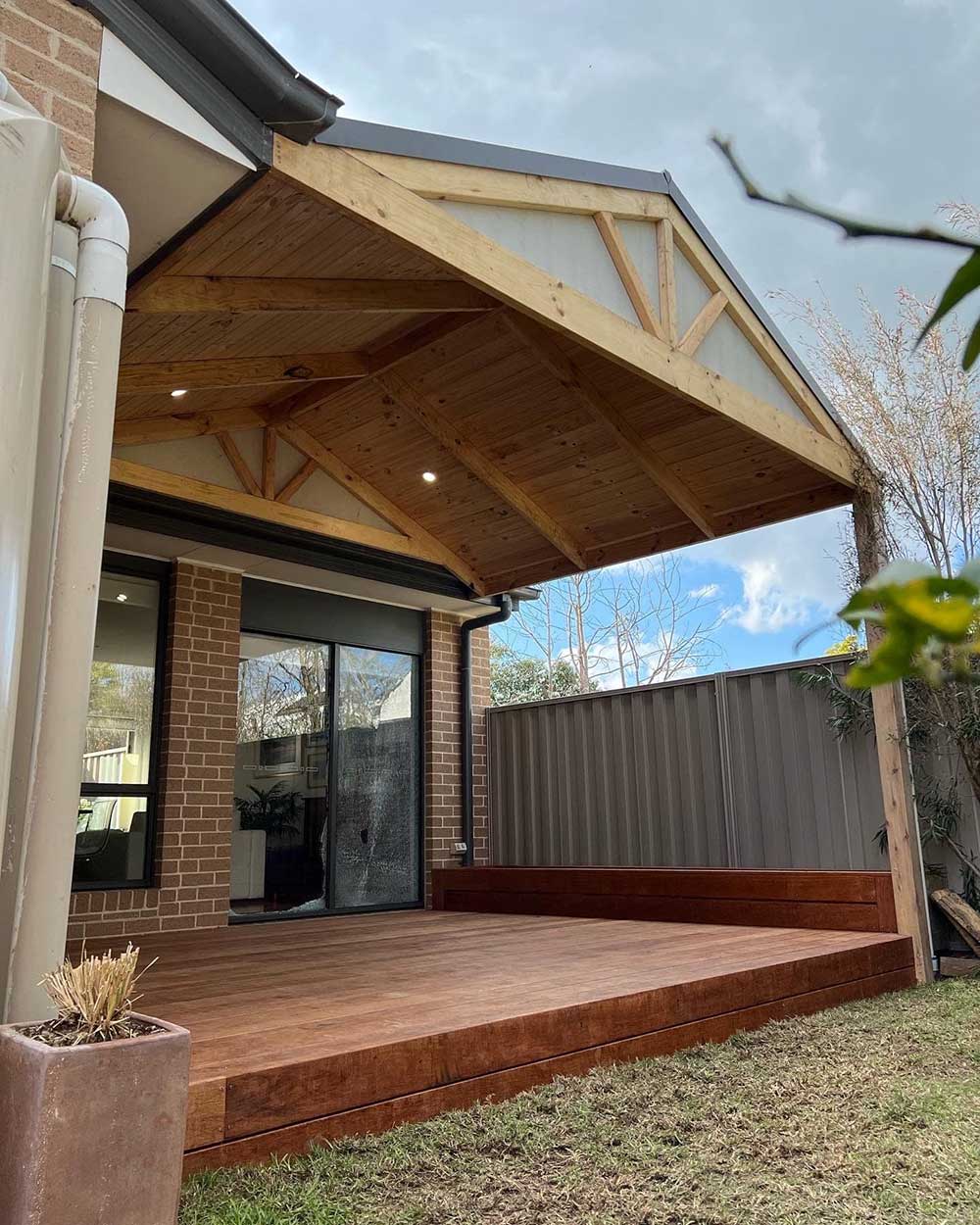 Gabled pergola over patio
